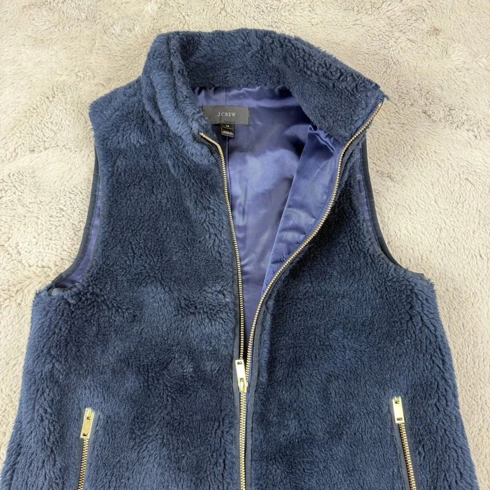 J.‎ Crew Fleece Vest Full Zip Pockets Cozy Warm Layering XS MSRP $138